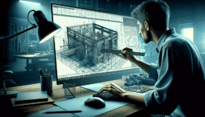 Person using a ruler tool to dimension an AutoCAD 3D model on multiple axes